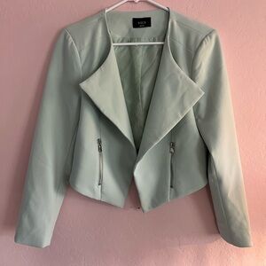 Vici Mint Green Open Front Cropped Blazer